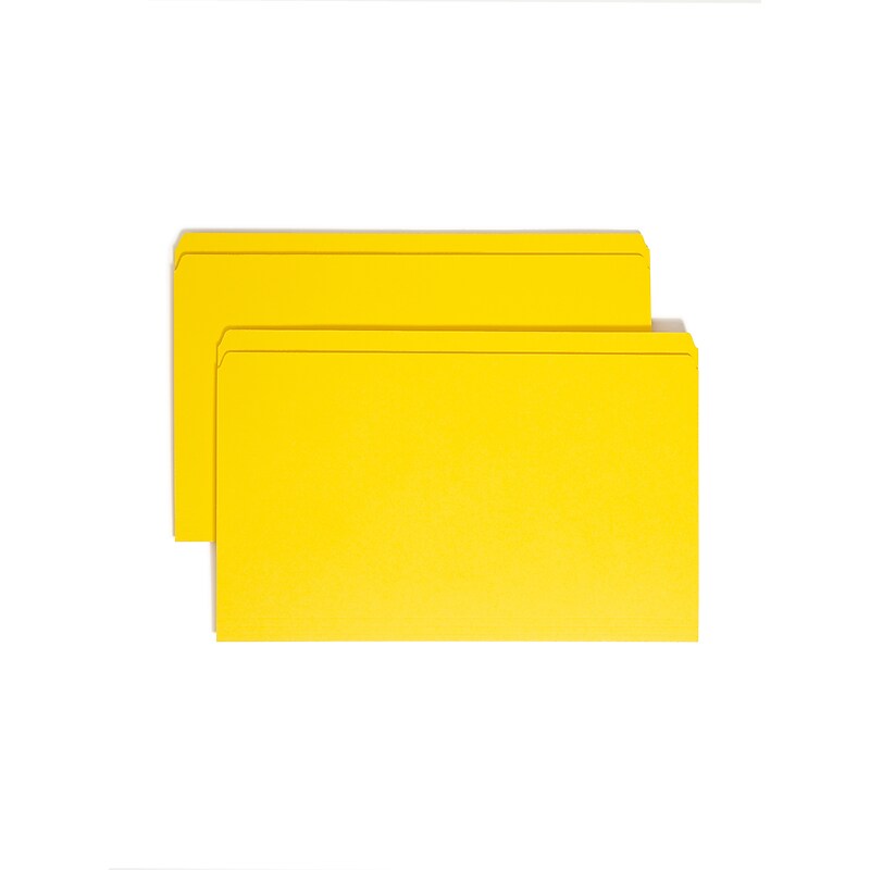 Smead File Folder, Reinforced Straight-Cut Tab, Legal Size, Yellow, 100 per Box  (17910) image 1