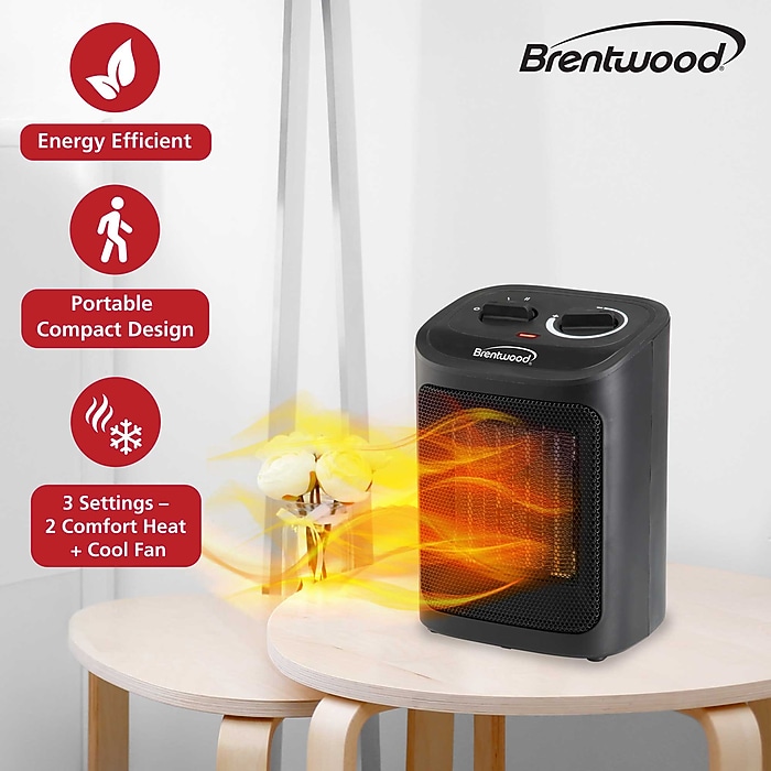 Brentwood 1500-Watt 5000 BTU Portable Ceramic Electric Heater
