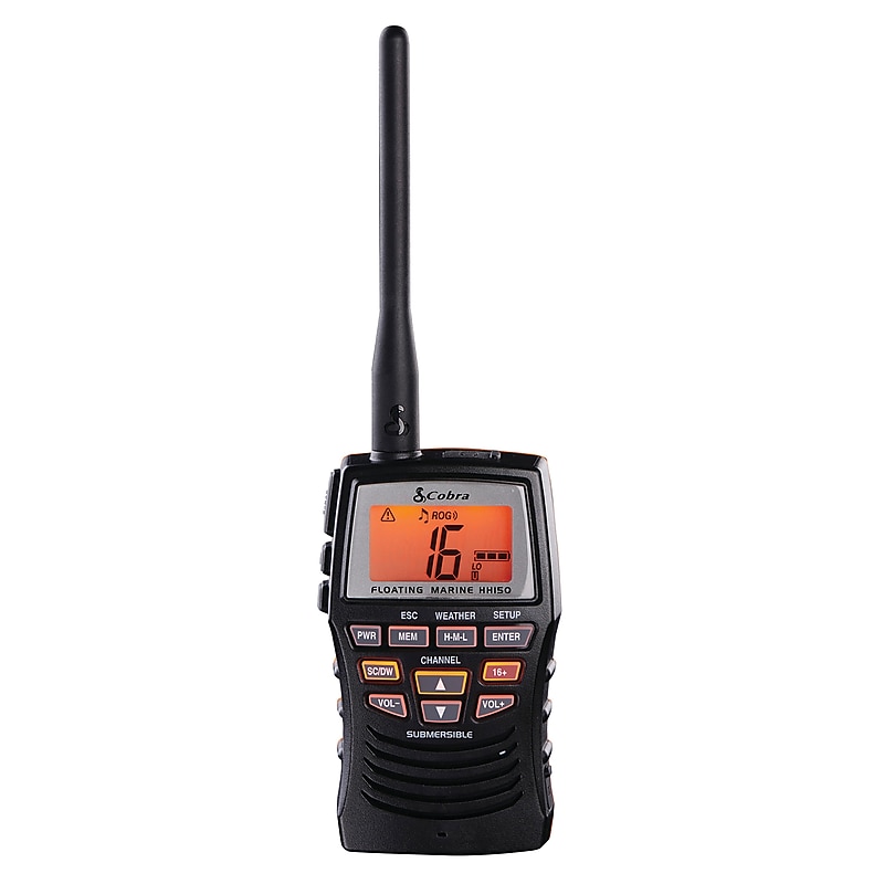 Cobra Marine 3-Watt Floating VHF Handheld Radio, Black (MR HH150 FLT) image 1