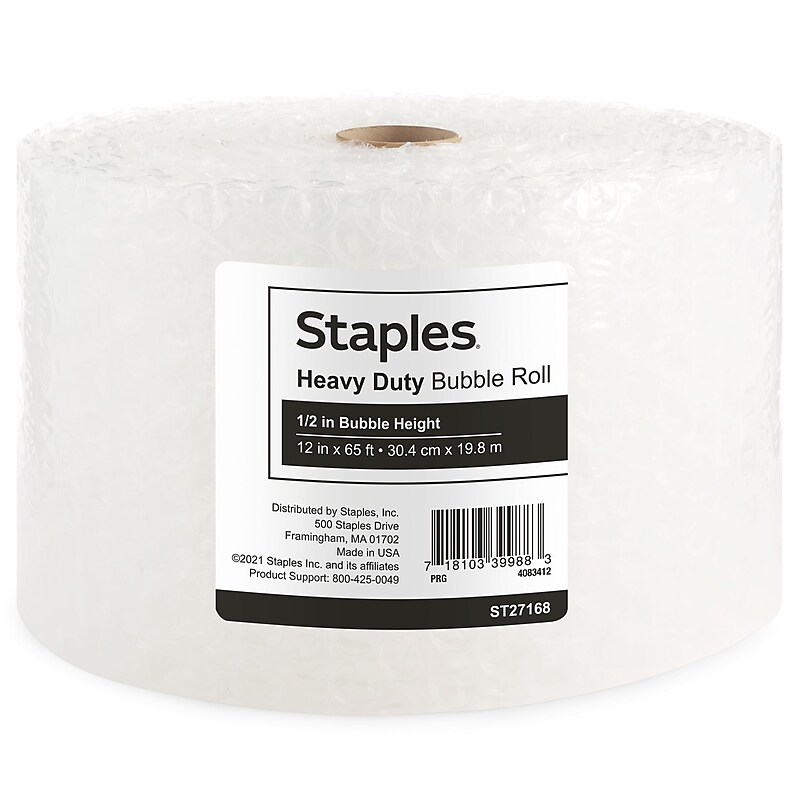 1/2" Heavy Duty Bubble Roll, 12" x 65' (4069422) image 1