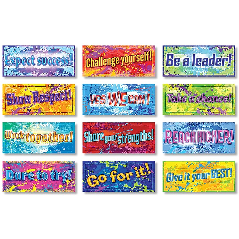 North Star Teacher Resources 7-1/3" x 17", Positive Messages Posters, Laminated, 12/Set (NST3050) image 1