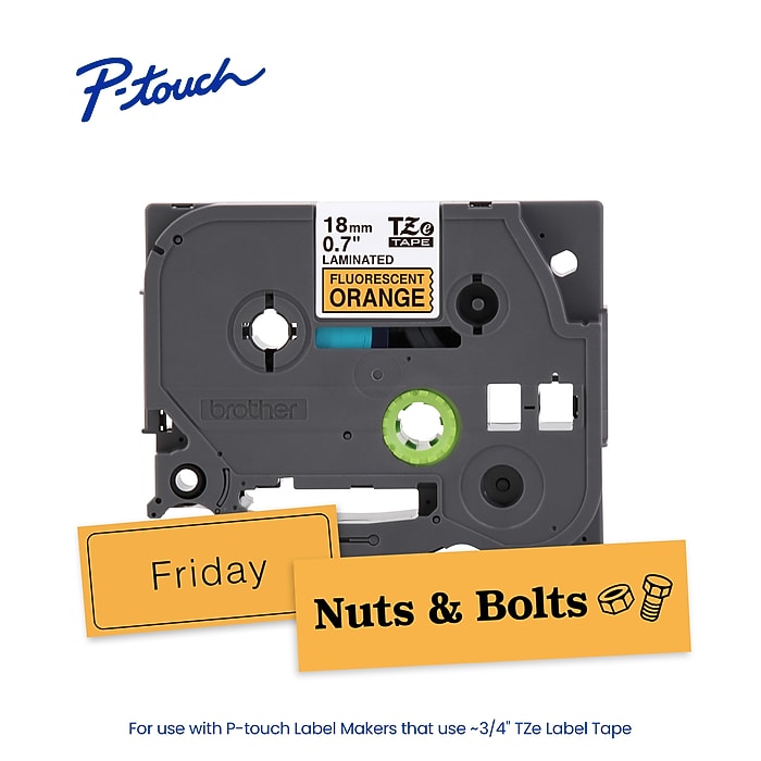 Brother P-touch Laminated Label Tape, 3/4