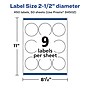 Avery Laser/Inkjet Round Waterproof Multipurpose Labels, 2.5" Dia., White, 450 Labels/Box (94502)~#|#~F3CDDE21-35C4-47DB-8C3E4FE92806F59B_sc7