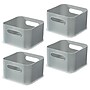 iDESIGN Medium Stackable Plastic Storage Bin, 5" x 8.43" x 8.43", Gray, 4/Pack (29213M4)~#|#~F3CE29BF-0A53-45CD-BDFB7C89604693A8_sc7