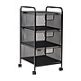 Mind Reader 3-Removable Drawer Multi-Purpose Rolling Storage Cart with Wheels, Metal, Black (3VERTM-BLK)~#|#~F3D51981-DFB2-4393-B351362C4D693CD0_sc7