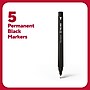 TRU RED™ Pen Permanent Markers, Ultra Fine Tip, Black, 5/Pack (TR54525)~#|#~F3D79A22-0F3D-4407-90EDAB989ADDD18F_sc7