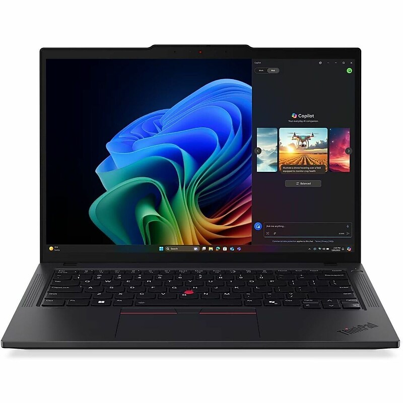 Lenovo ThinkPad T14 Gen 6 14" AI Laptop, Copilot+ PC, Intel Core Ultra 5, 2.1GHz, 32GB RAM, 512GB SSD, Windows 11 Pro, Black image 1