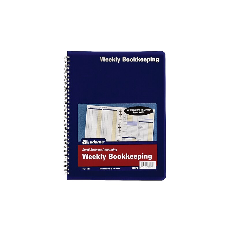 TOPS Bookkeeping Record, 8 Columns, 8.5" x 11", Blue, 64 Sheets/Book (AFR70) image 1