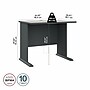 Bush Business Furniture Cubix 36"W Desk, Slate/White Spectrum (WC8436A)~#|#~F3E5F11A-800A-4C9A-80CE2F175992B682_sc7
