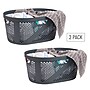 Mind Reader 10.57-Gallon Laundry Basket with Handles, Plastic, Gray, 2/Set (2HHAMP40-GRY)~#|#~F3E62535-4A0D-45A7-A8E25DBD4DAD7021_sc7