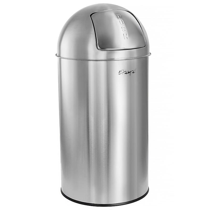 Elama Stainless Steel Indoor Trash Can with Swing Lid, 13 Gallon, Silver (938120088M) image 1