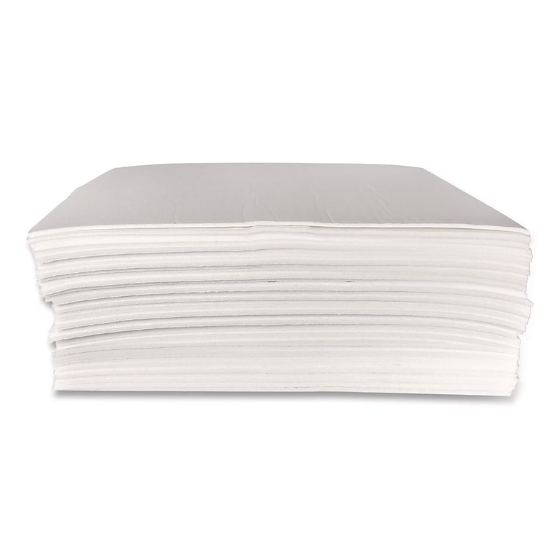Quick Dam Mighty Mat Multipurpose Sorbent Pads, 16" x 18", Up to 9 Gallons, 50/Box (PUCH50) image 1