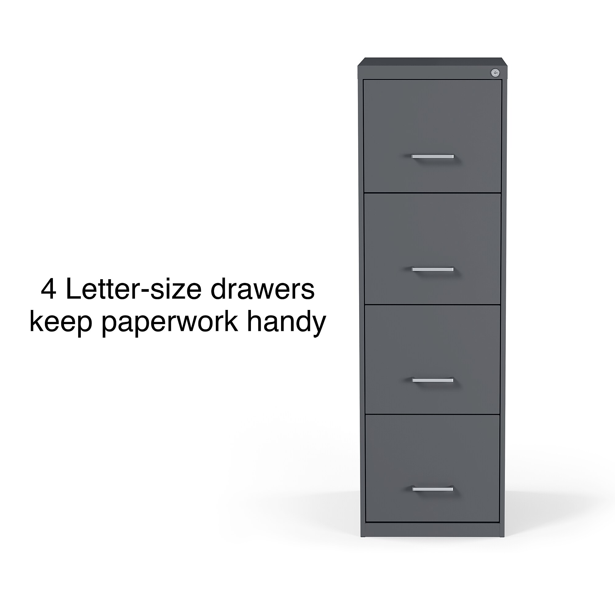 STAPLES 4-Drawer Vertical File Cabinet, Letter Size Documents, Lockable, 18.9″ D x 14.3″ W x 45.8″ H, Charcoal Sansujyuku sansujyuku.com