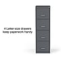 Staples 4-Drawer Vertical File Cabinet, Letter Size, Lockable, 47.2"H x 14.5"W x 18.9"D, Charcoal (ST62800)~#|#~F401039E-5E61-45B8-B9A7AD424E86B891_sc7