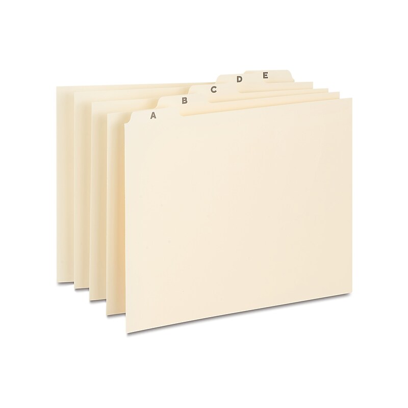Staples® A-Z Index File Guide, Letter, Manila, 25/Set (ST118257) image 1