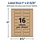 Avery Laser/Inkjet Rectangle Multipurpose Labels, 1" x 2-5/8", Kraft Brown, 800 Labels/Box ( 94201)~#|#~F405F563-7289-40FD-96CBDD548753AE1C_sc7