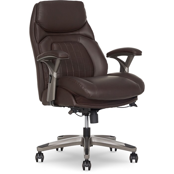 La-Z-Boy Caelan Ergonomic Faux Leather Swivel Task Chair, Dark