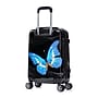 InUSA 20" Hardside Butterfly Carry-On Suitcase, 4-Wheeled Spinner, TSA Checkpoint Friendly, Black Butterfly (IUAPC00S-BBU)~#|#~F40DA676-1334-4423-9922449A65752A58_sc7