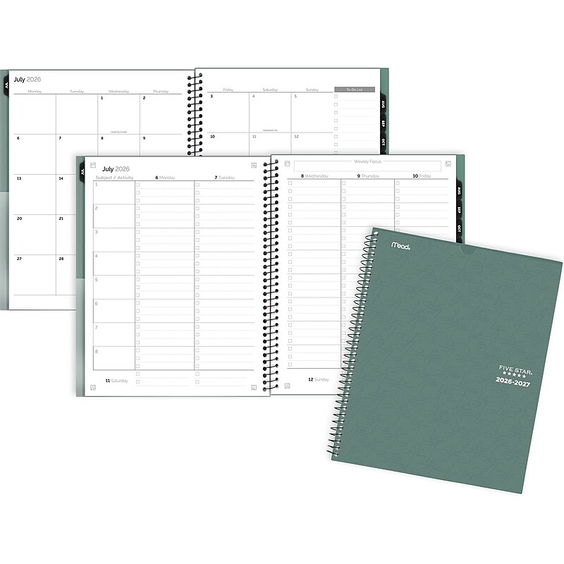 2026-2027 Five Star Customizable 8.5" x 11" Academic Weekly & Monthly Planner, Plastic Cover, Assorted Colors (CAW651-00-27) image 1