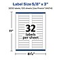 Avery Laser/Inkjet Multipurpose Labels, White, 32 Labels/Sheet, 100 Sheets/Pack (94214-WMP100)~#|#~F40FEE9F-771A-4231-BB4C5C47B1310466_sc7