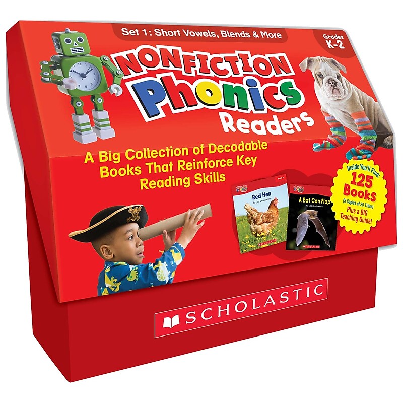 Scholastic Teaching Solutions Nonfiction Phonics Readers: Short Vowels, Blends & More, 125 Books/Set (SC-9781338894691) image 1