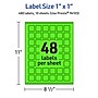 Avery Laser/Inkjet Multipurpose Square Labels, 1" x 1", Neon Green, 480/Pack (94103)~#|#~F415C66E-99B1-4DA8-ABC185B323476F90_sc7