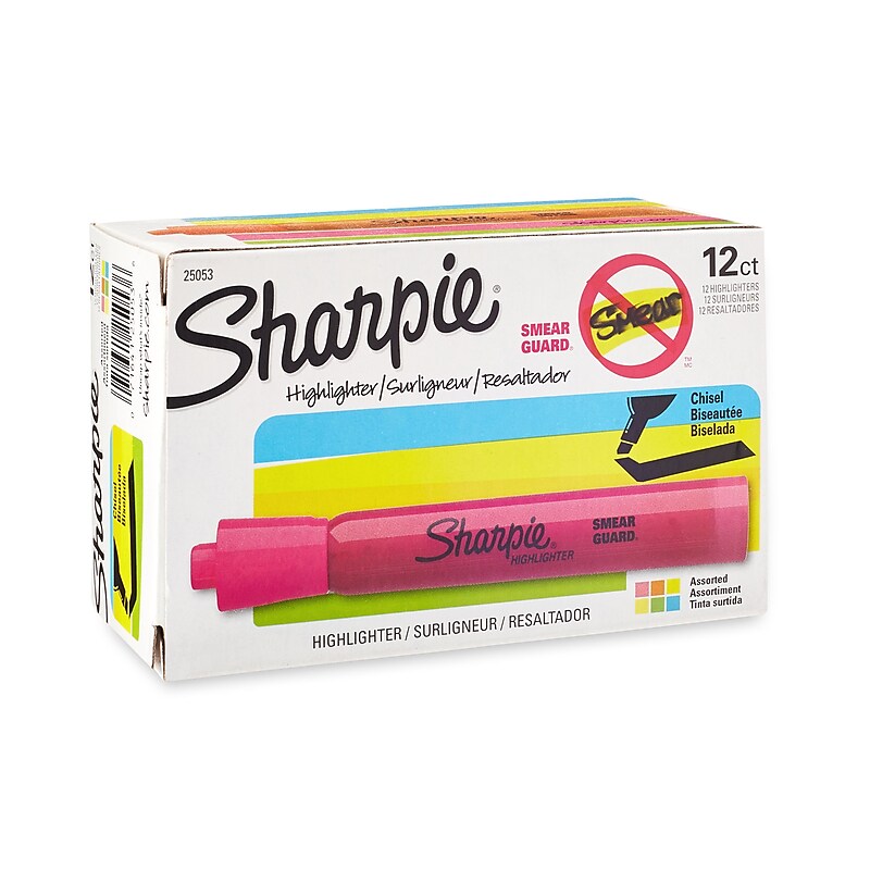 Sharpie Tank Highlighter, Chisel Tip, Assorted, Dozen (25053) image 1