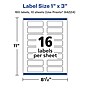 Avery Laser/Inkjet Multipurpose Rectangle Labels, 1" x 3", White, 160 Labels/Pack (94224)~#|#~F417BB08-399E-47F6-A7196C991238DD2D_sc7