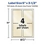 Avery Pearlized Ivory Rectangle Multipurpose Labels, 5" x 3.5", Ivory, 100/Pack (94256)~#|#~F421DC0E-74C1-49BD-91B1A3C7E9E04A10_sc7