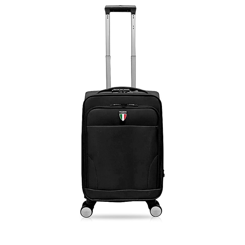 TUCCI 20" Hardside Carry-On Suitcase, 4-Wheeled Spinner, TSA Checkpoint Friendly, Black (T0473-20in-BLK) image 1