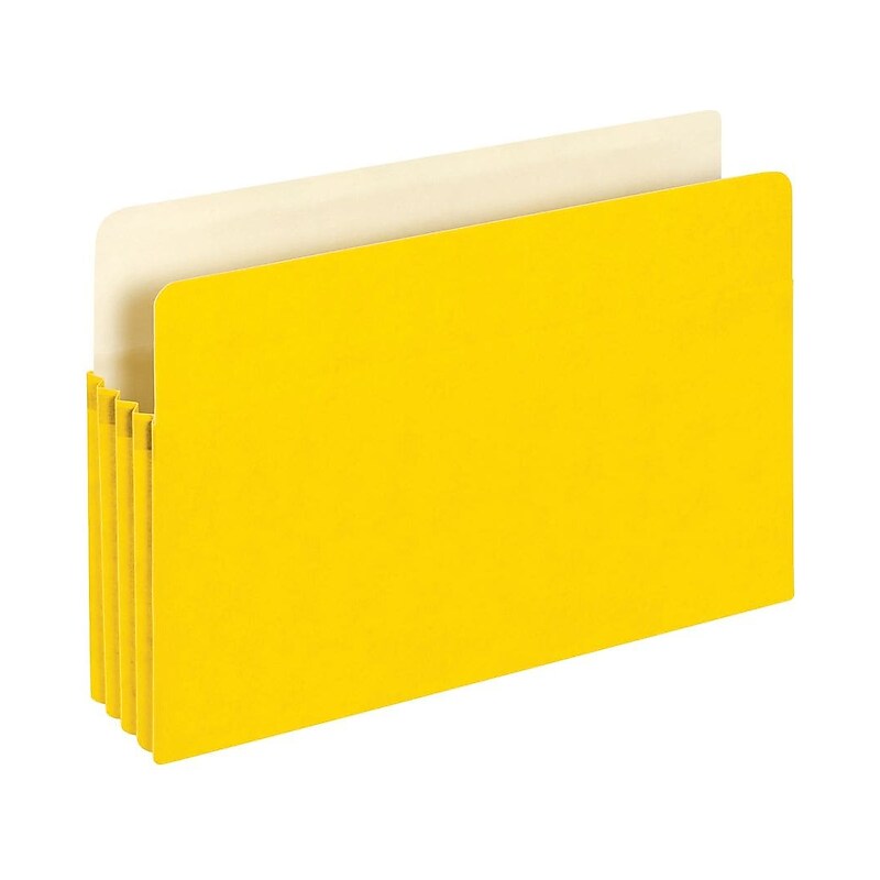 Pendaflex Reinforced File Pocket, 3 1/2" Expansion, Legal Size, Yellow (1526E YEL) image 1