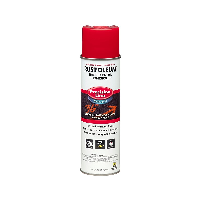 Rust-Oleum Industrial Choice Precision Line Inverted Marking Paint, Safety Red, 17 Oz., 12/Pack (203038) image 1