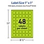 Avery Laser/Inkjet Multipurpose Square Labels, 1" x 1", Bright Green, 1920/Pack (94103)~#|#~F445B752-4134-4BDE-B992DAA7BE37BA23_sc7