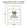 Avery EcoFriendly Laser/Inkjet Rectangle Multipurpose Labels, 1-1/2" x 3-3/4", White, 100/Pack (94205)~#|#~F4495AAC-94F5-4F14-B751C4305D9FC0E7_sc7
