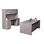 Boss Office Products 71" Desk and Credenza with Hutch and 2 File Pedestals, Driftwood (GROUPA6-DW)~#|#~F449E302-0CC4-4FFE-9CA700B628AFEDBD_sc7
