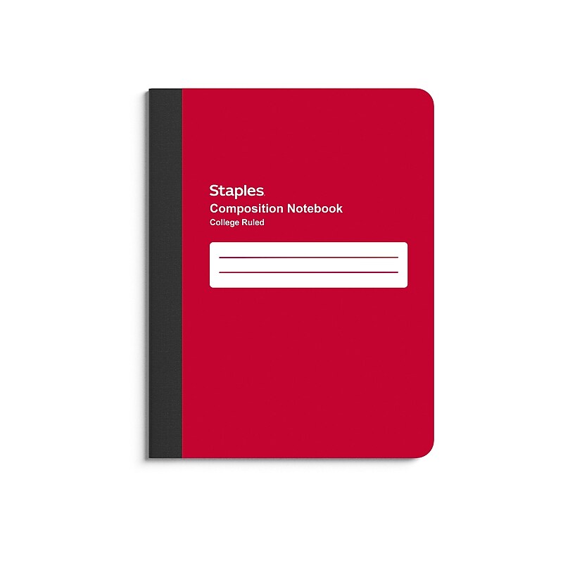 Staples Poly Composition Notebook, 7.5" x 9.75", College Ruled, 80 Sheets, Red (ST55081) image 1