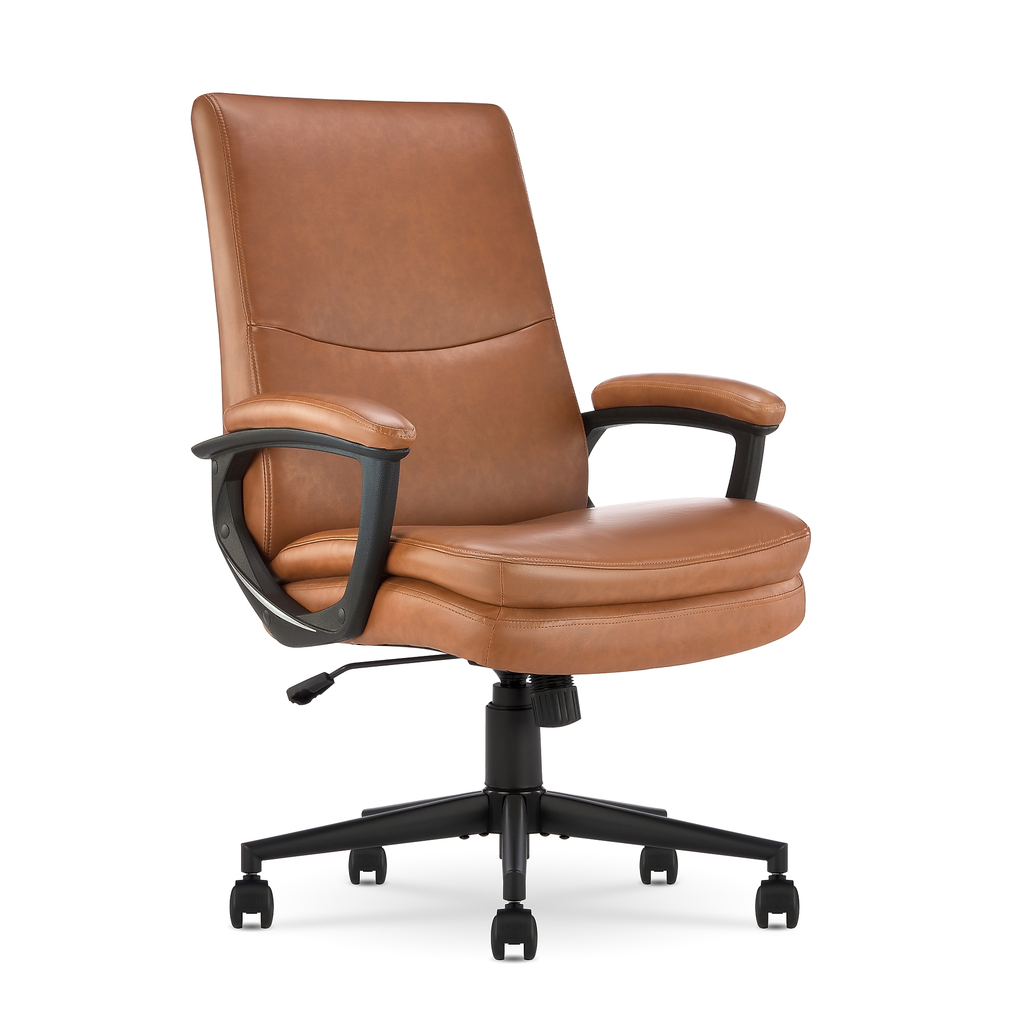 Serta Comfort Modern Ergonomic Bonded Leather Swivel Executive Chair, Cognac (CHR10132D) Simolary simolary.com