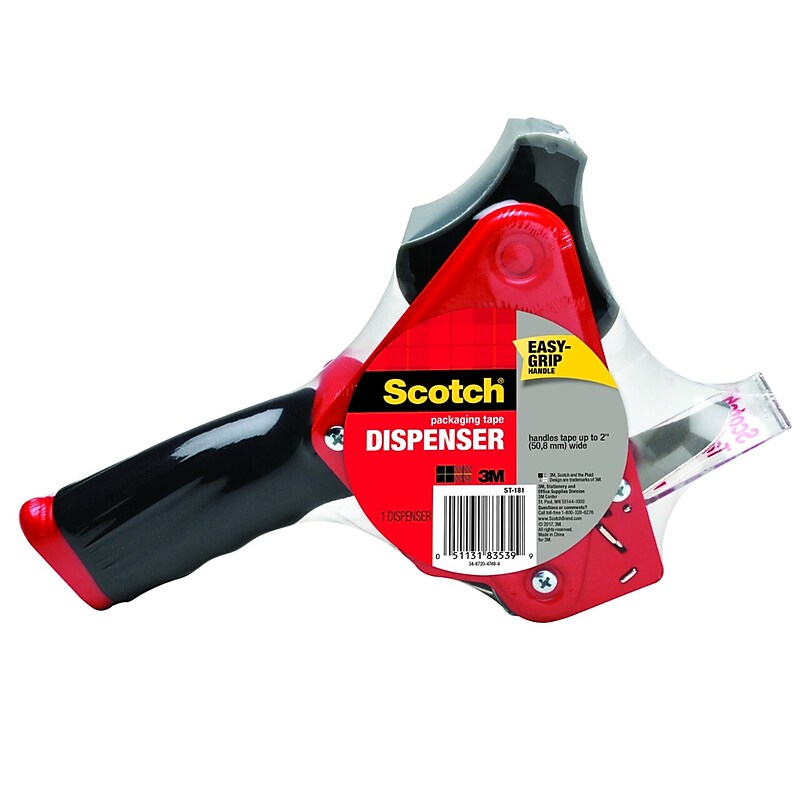 Scotch 2" Handheld Packing Tape Dispenser, Multicolored (MMMST181) image 1