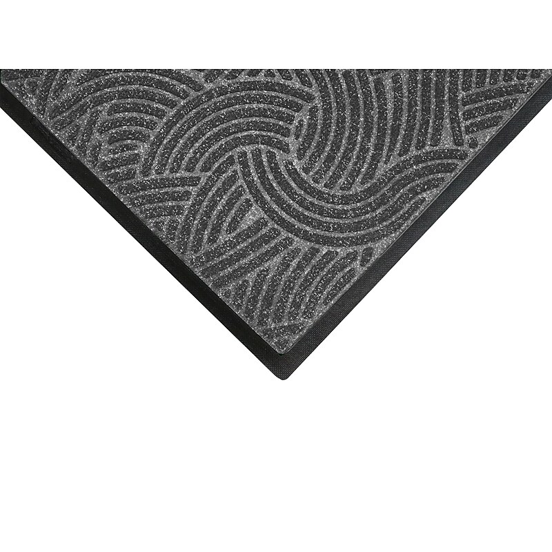 M + A Matting WaterHog Plus Commercial Wiper/Scraper Entrance Floor Mat, 4' x 6', Gray Ash (1857346090) image 1