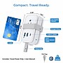 Uncaged Ergonomics Travel Power Strip with USB-C, 3 AC, 2 USB-C (20W), 1 USB-A, 3.4 ft Cord, White ~#|#~F454BBF1-7A1F-40AB-9310EDDB10E72F01_sc7