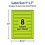 Avery Printable Rectangle Multipurpose Labels, 1" x 7", Bright Green, 80/Pack (94225)~#|#~F45F327F-FD55-4537-B0A0B2000B4BB425_sc7