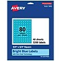 Avery Laser/Inkjet Multipurpose Square Labels, 0.75" x 0.75", Bright Blue, 3200/Pack (94102)~#|#~F4676E09-8C9A-444D-B30517683A2E45B5_sc7