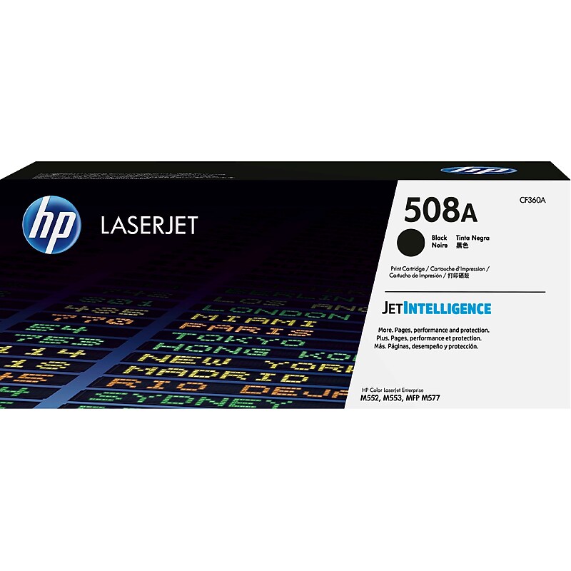 HP 508A Black Standard Yield Toner Cartridge, Prints Up to 6,000 Pages (CF360A) image 1