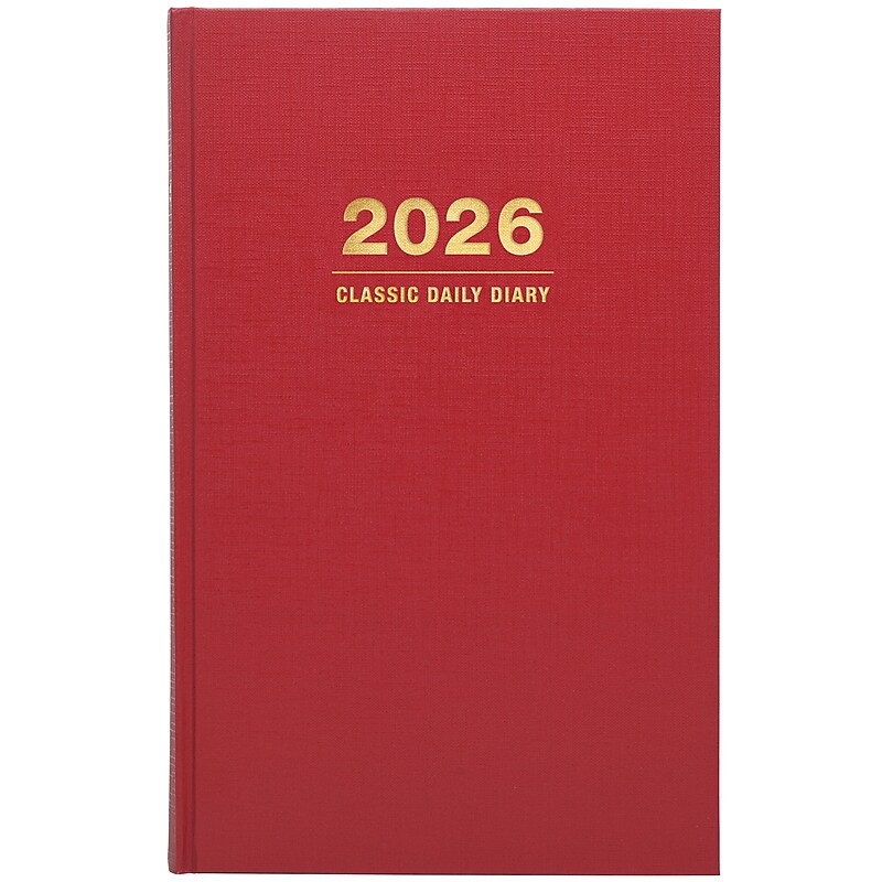 2026 Global Printed Products Professional Diary 6" x 8" Daily Planner, Paperboard Cover, Red (SDCY2668RD) image 1