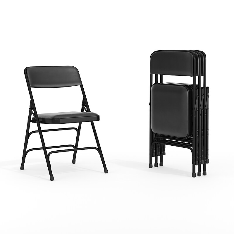 Flash Furniture HERCULES Vinyl Upholstered Reception Chair, Black, 4/Pack (HA-MC309AV-BK-GG) image 1