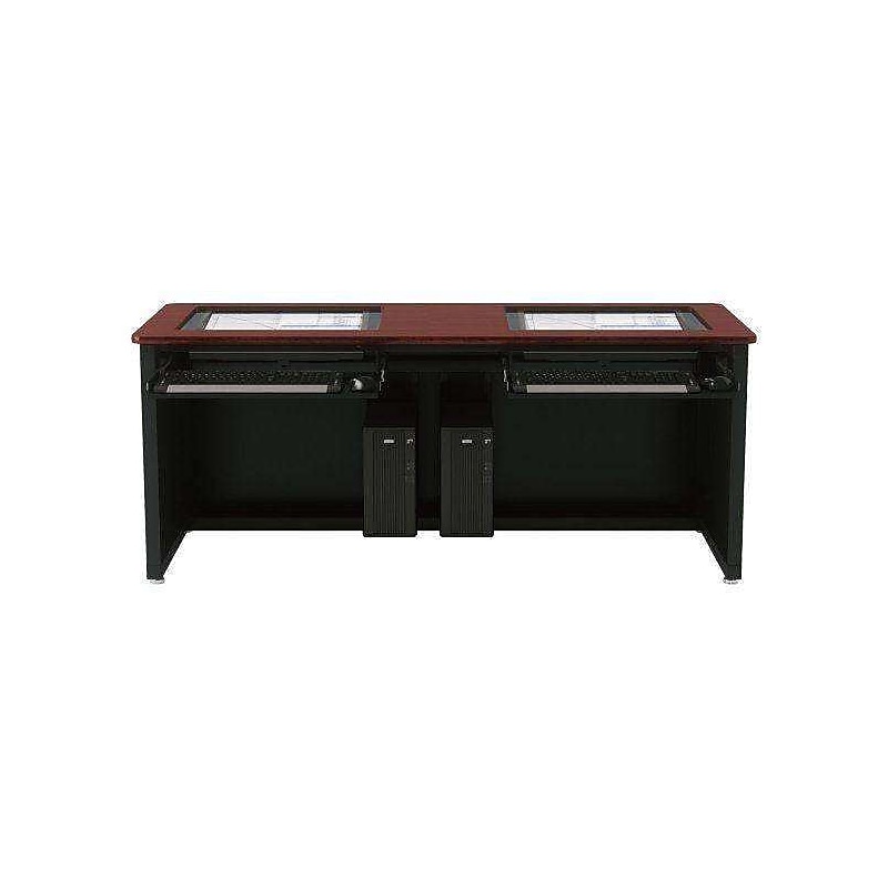 VersaDesk 72"W Downview Computer Desk, Cherry/Black (DV7224-BC) image 1