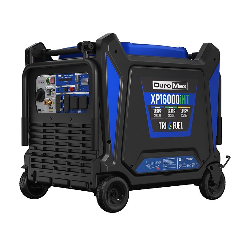 DuroMax V-Twin Tri Fuel Portable Digital Inverter Generator, Electric Start, 16000 Watts (XP16000iHT) image 1