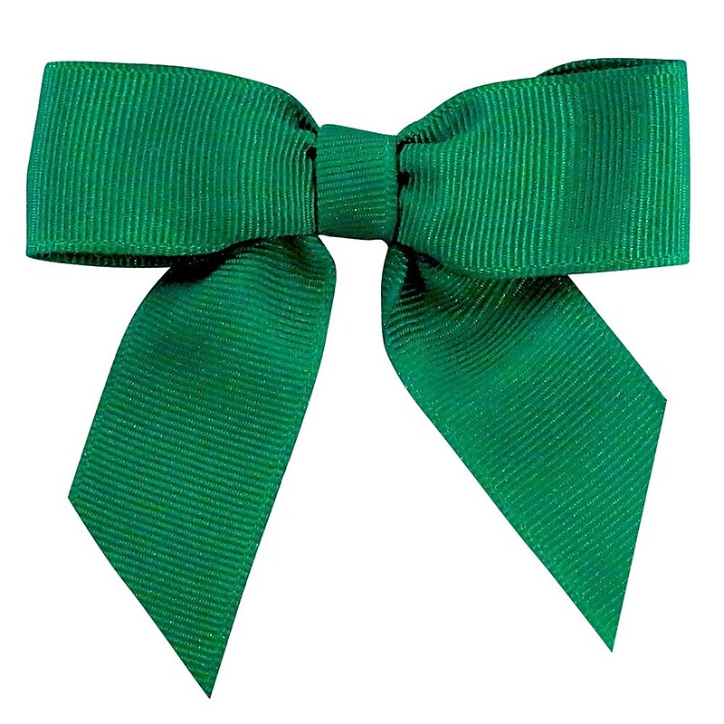 JAM Paper Grosgrain Bows, Forest Green, 100/Pack (52640349322) image 1