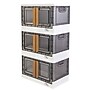 Dbest Quik Box Medium Stackable Folding Plastic Storage Bin, 12" x 12" x 12", 34 Qt., White, 3/Pack (01-990)~#|#~F48DA060-D105-4EB1-B78AF1F0BBD1720E_sc7