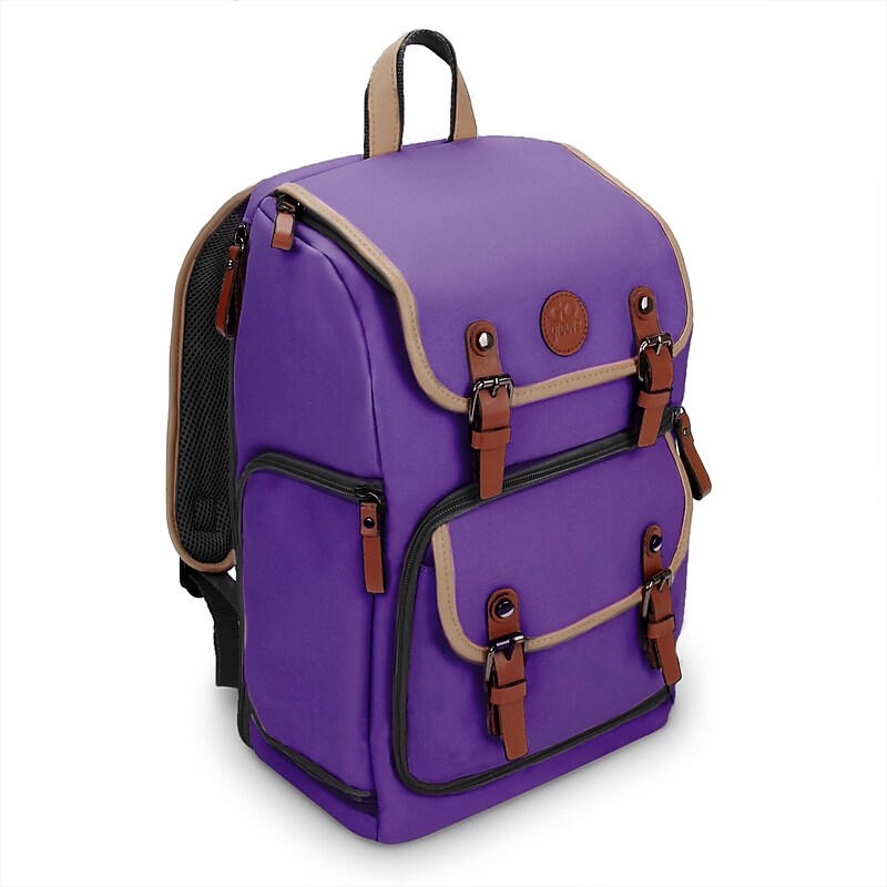 GOgroove Camera Backpack with Tablet Compartment, Purple (GGBCCBM100PREW) image 1